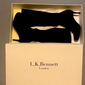 L.K Bennett black stretch suede boots